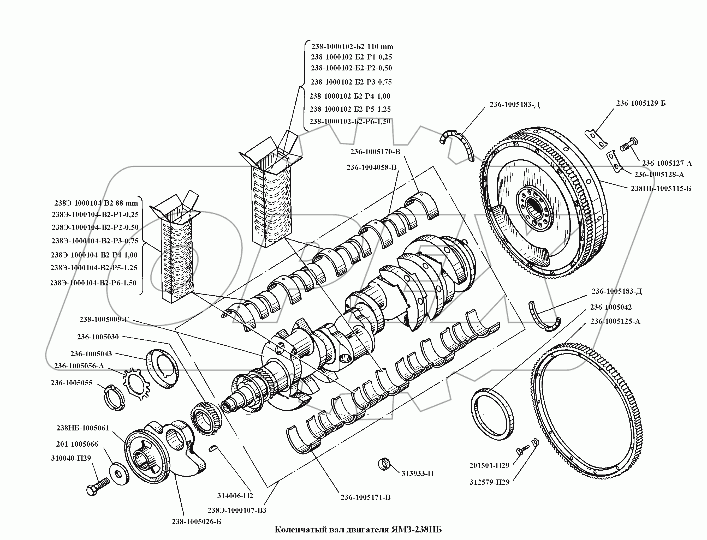 Коленчатый вал двигателя ЯМЗ-238