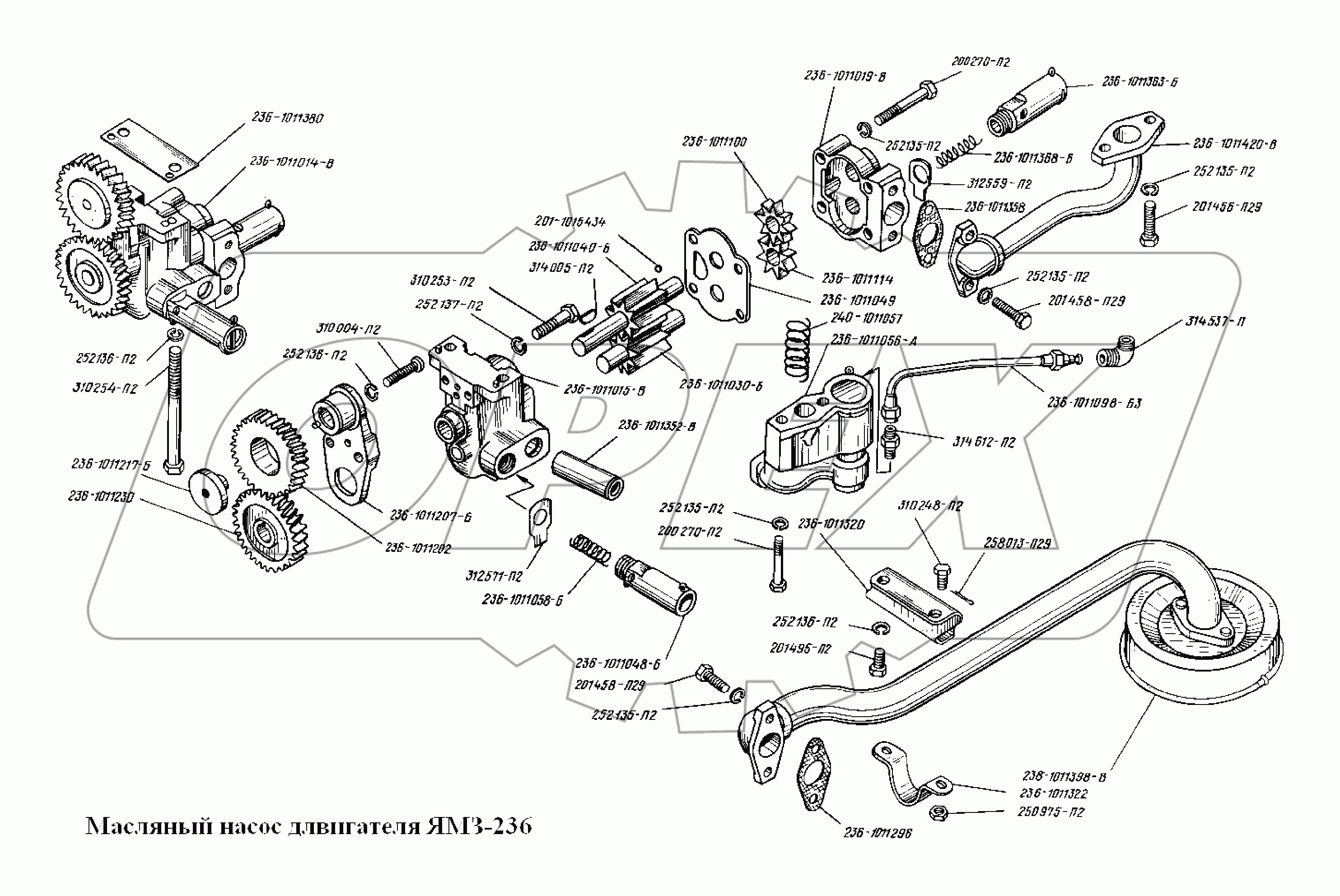 Масляный насос двигателя ЯМЗ-236