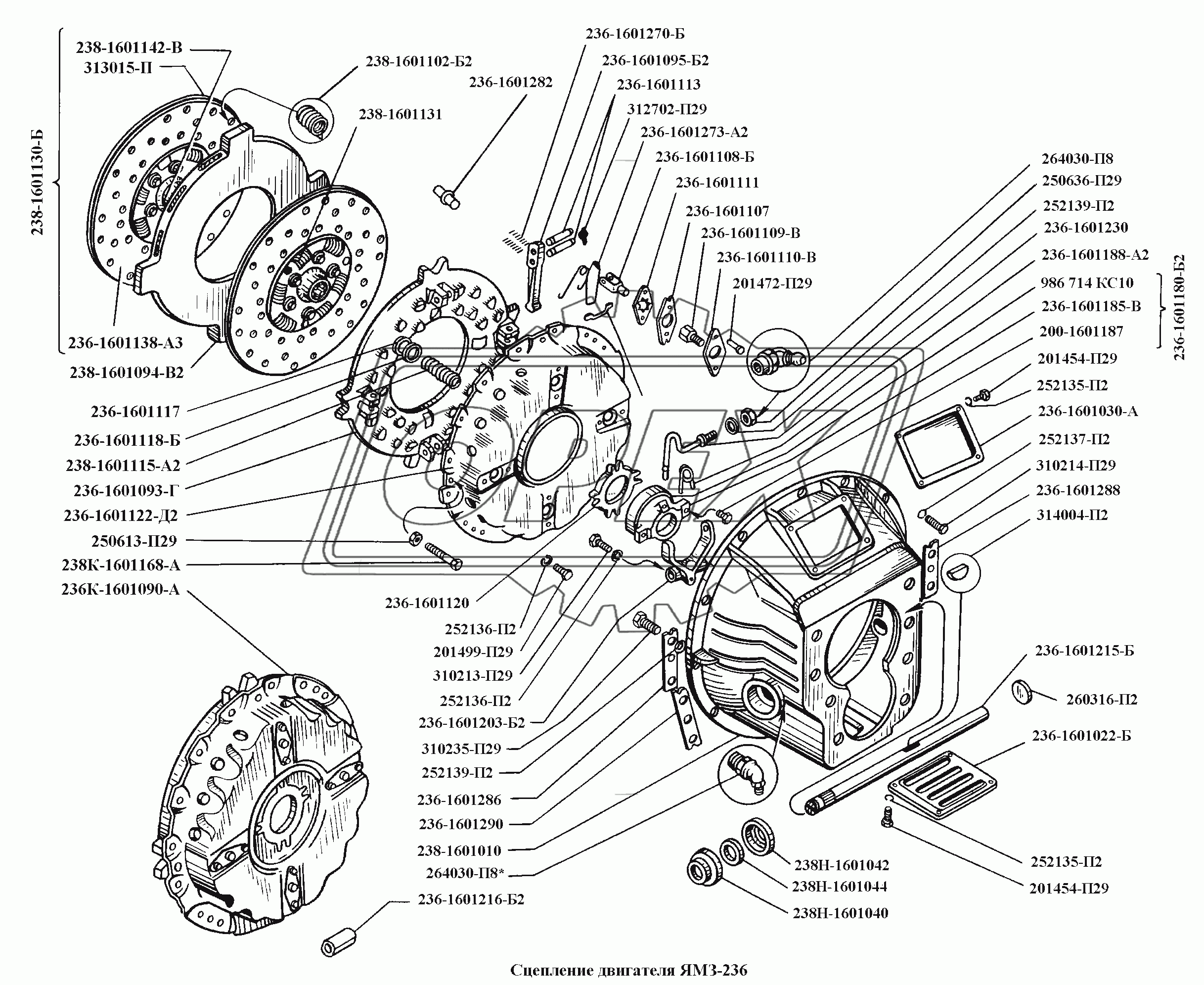 Сцепление двигателя ЯМЗ-236