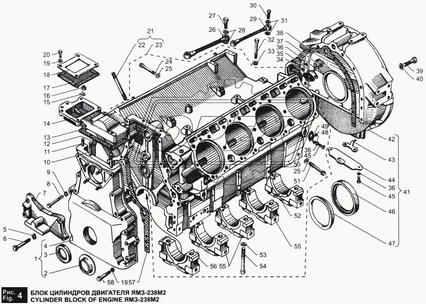 Блок цилиндров двигателя ЯМЗ-238М2