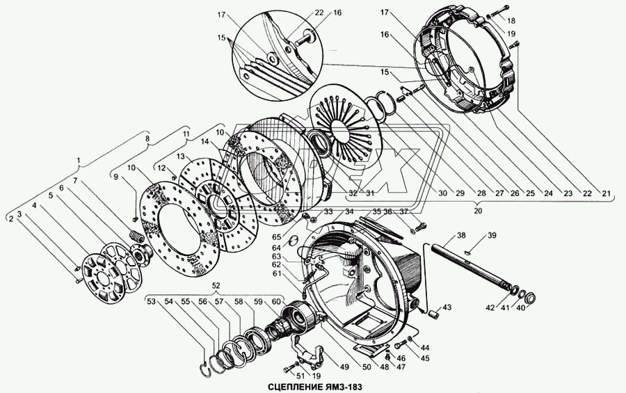 Сцепление для двигателей ЯМЗ-6562.10, 6563.10