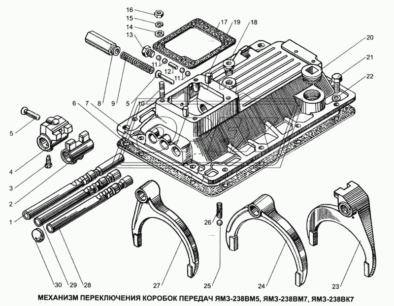 Механизм переключения коробки передач ЯМЗ-2381-06
