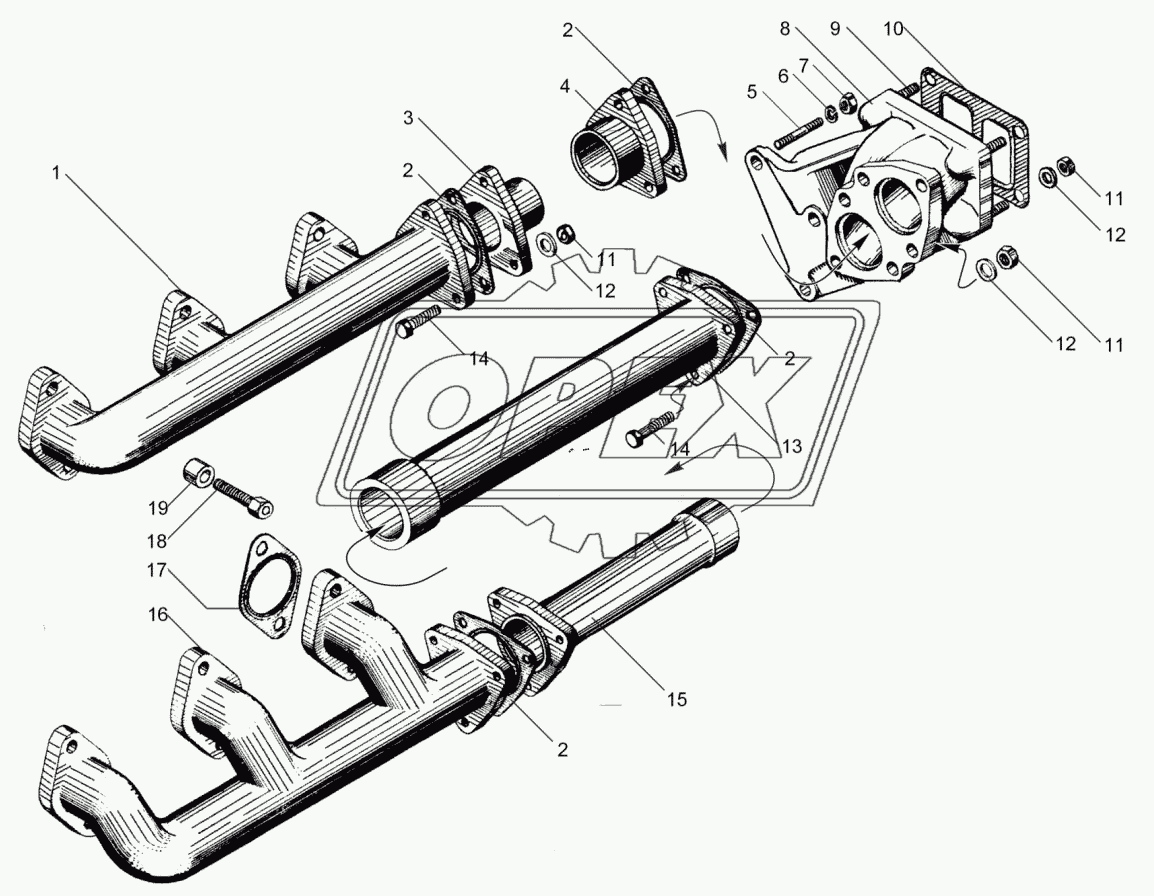 Газопровод ЯМЗ-240НМ2,ЯМЗ-240ПМ2