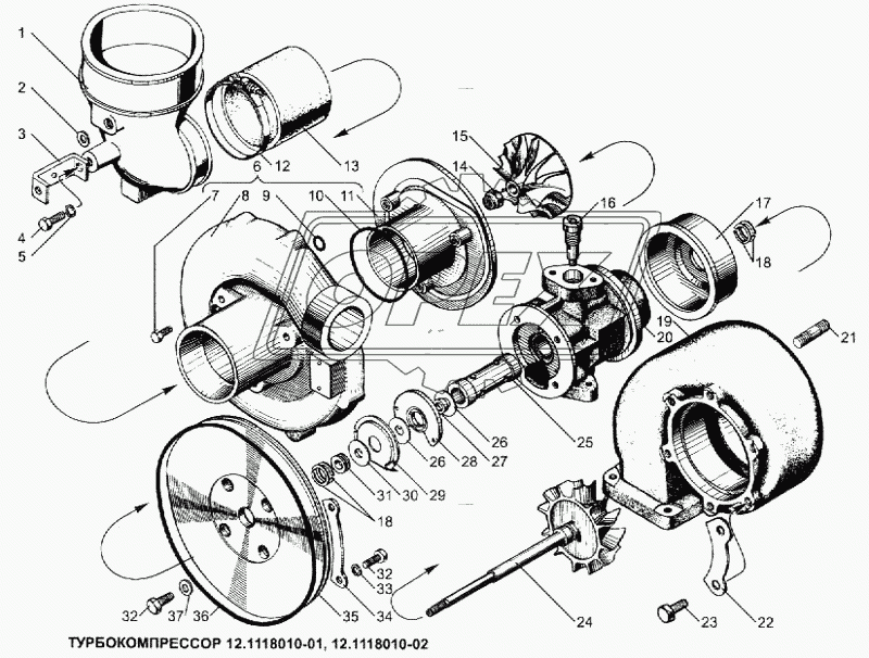 Турбокомпрессор 12.1118010-01 (02)