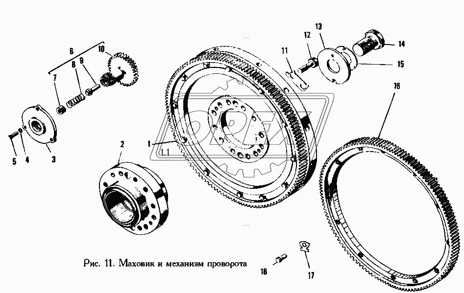 Маховик и механизм поворота