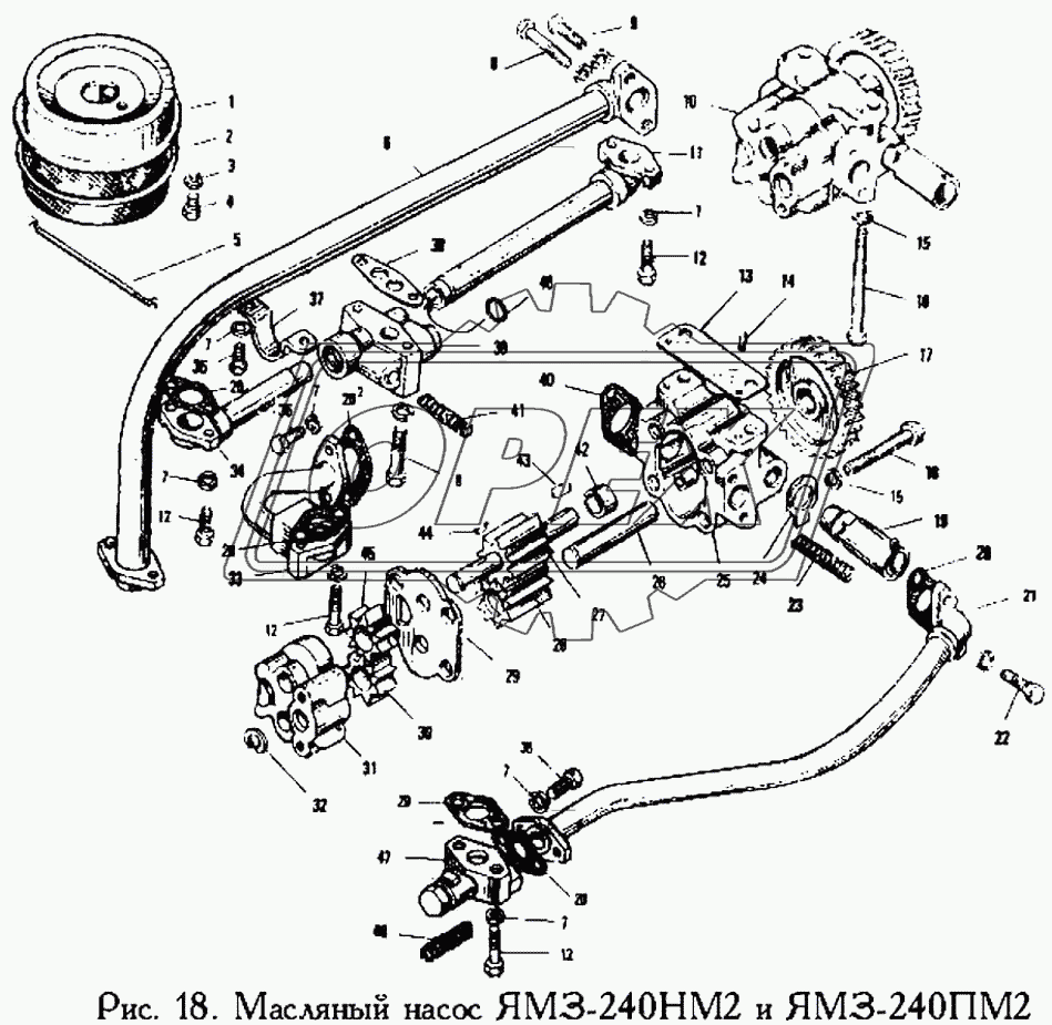 Масляный насос двигателей ЯМЗ-240НМ2 и ЯМЗ-240ПМ2