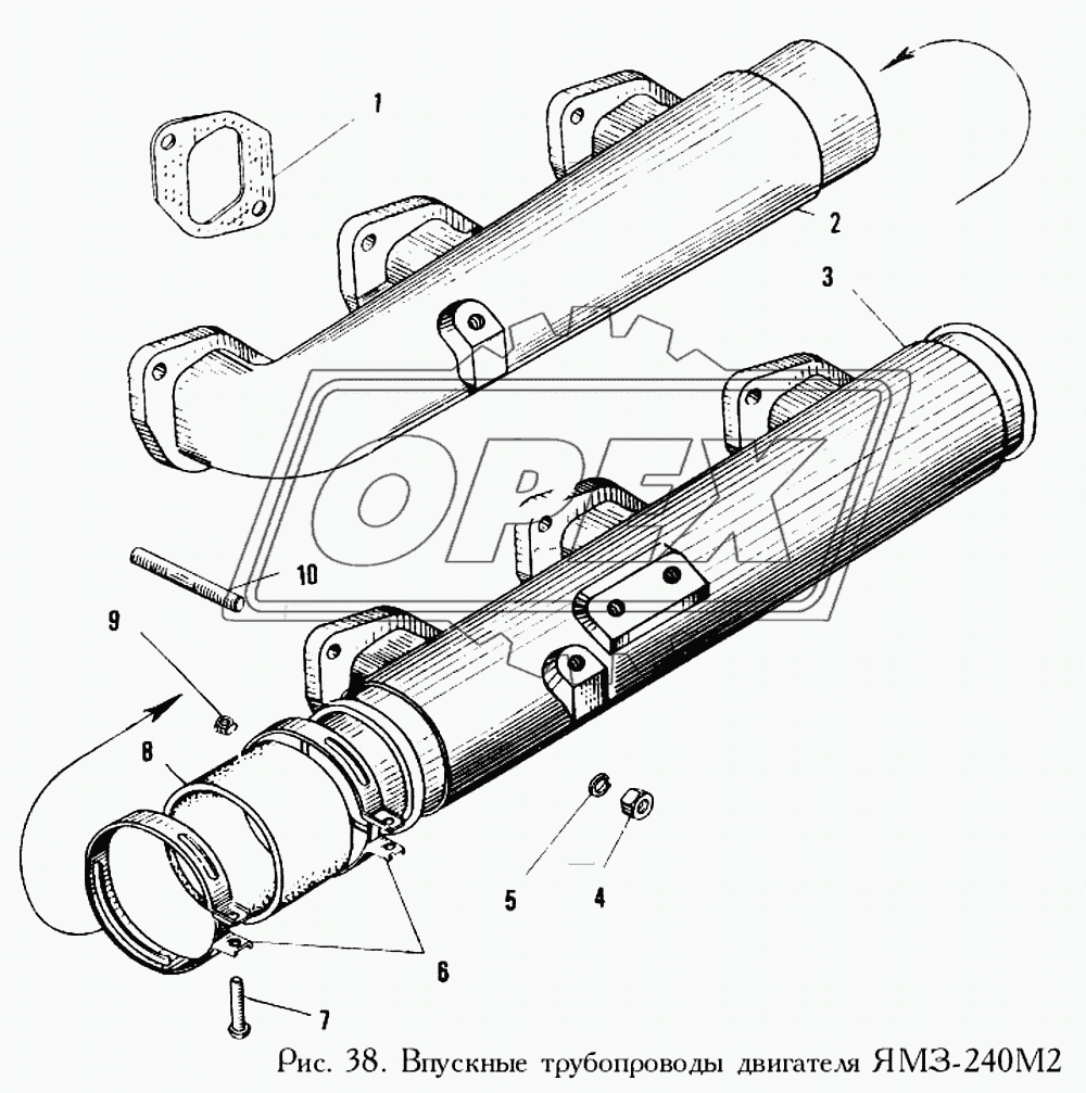 Впускные трубопроводы двигателя ЯМЗ-240М2