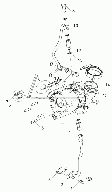 53423.1118005 Установка турбокомпрессора (ЯМЗ-53443-10)