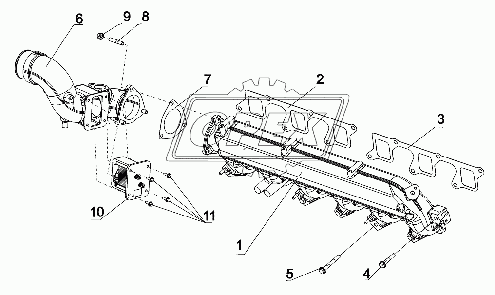 Коллектор впускной и фланцевый подогреватель (Евро-4)