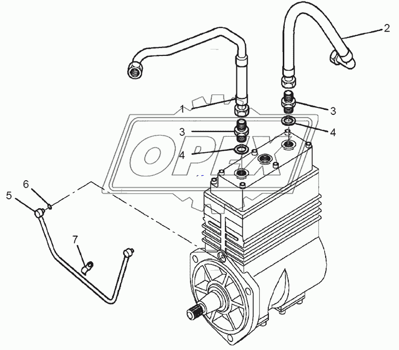 Трубки подвода смазки, подвода и отвода охлаждающей жидкости компрессора воздушного