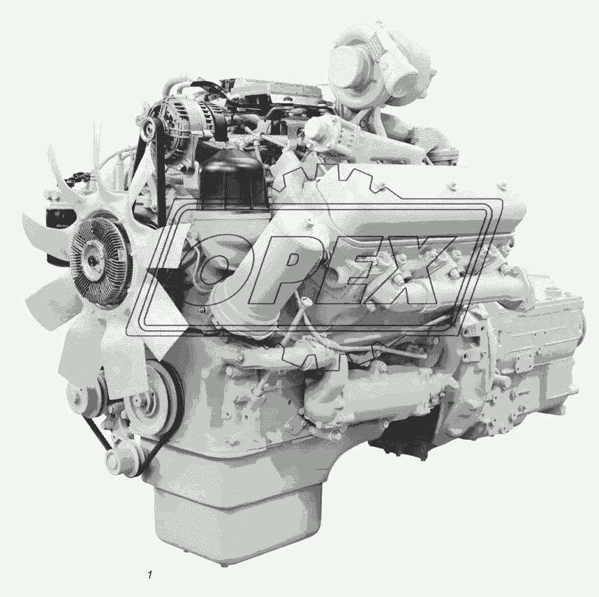 Двигатель со сцеплением и коробкой передач ЯМЗ-65654
