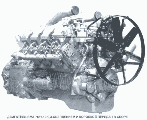 Двигатель со сцеплением и коробкой передач