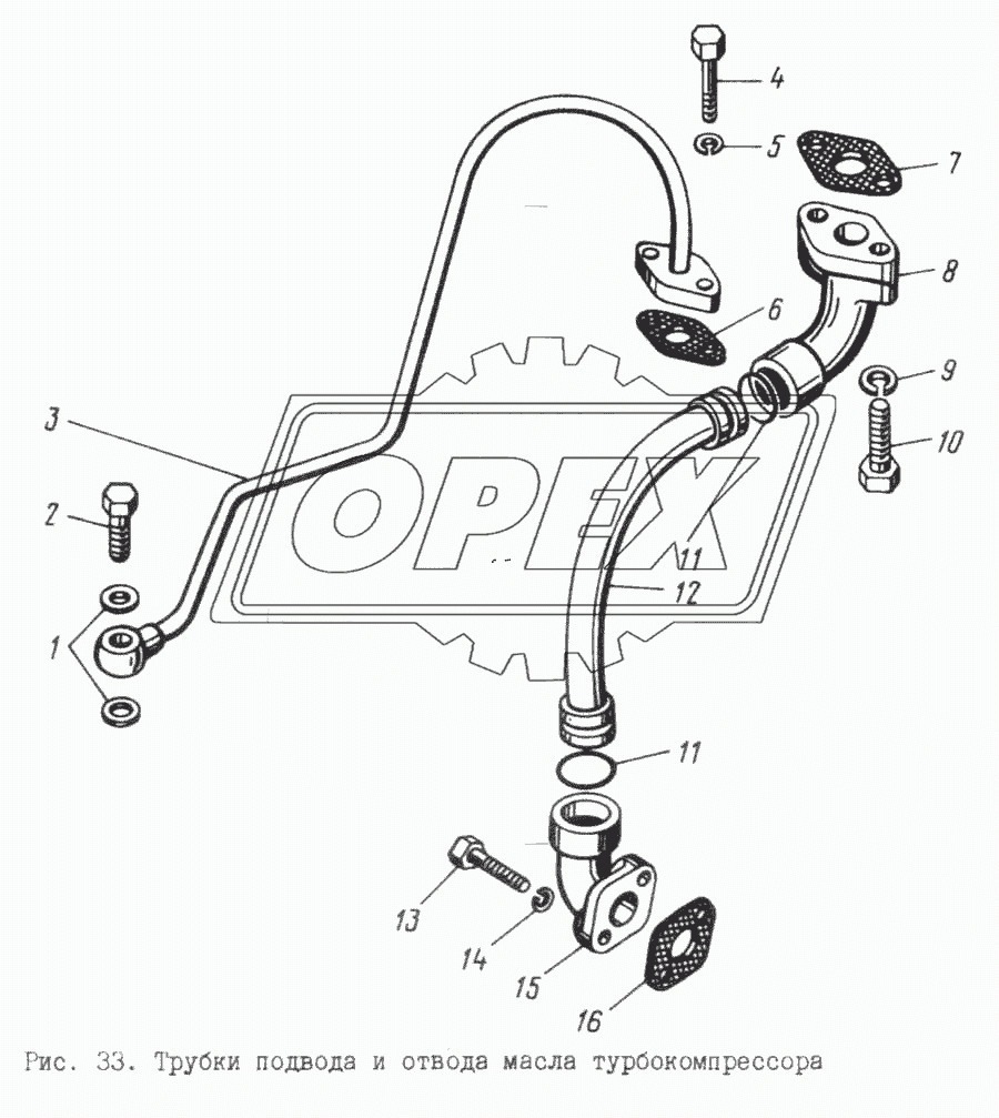 Трубки подвода и отвода масла турбокомпрессора