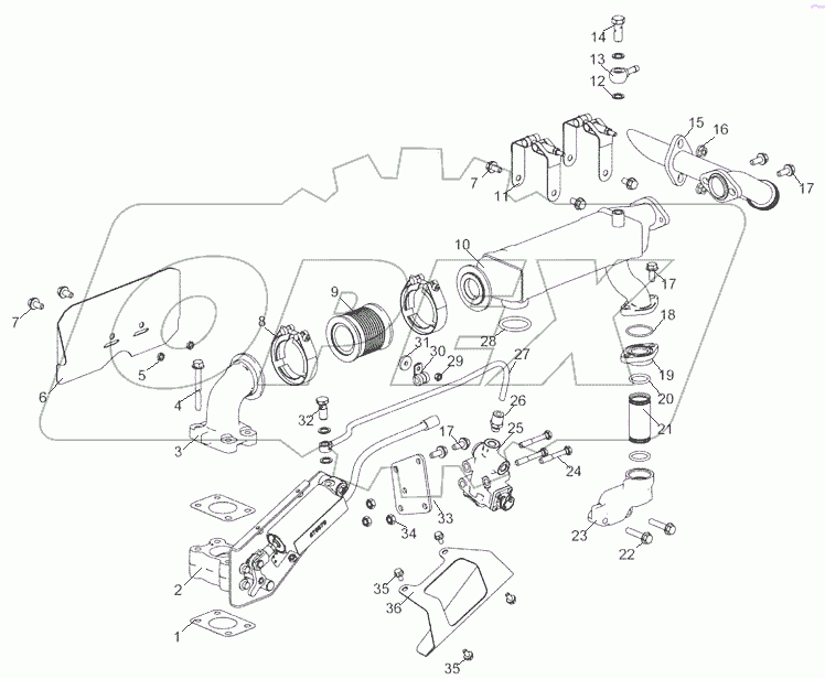  5344.1213005 Установка системы рециркуляции отработавших газов