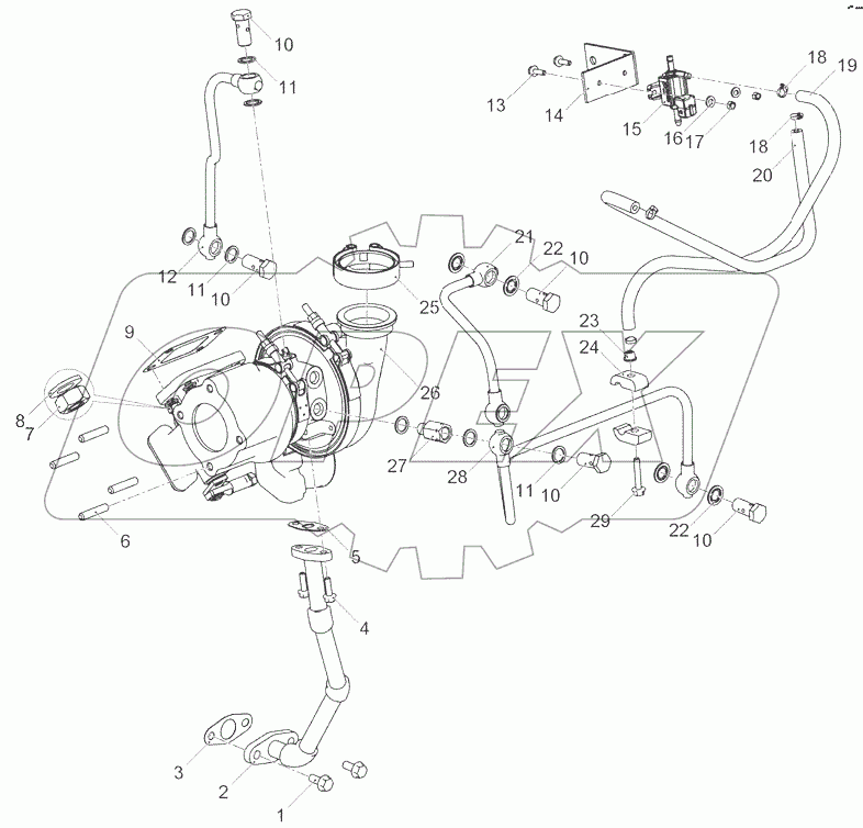  Установка турбокомпрессора 53404.1118005
