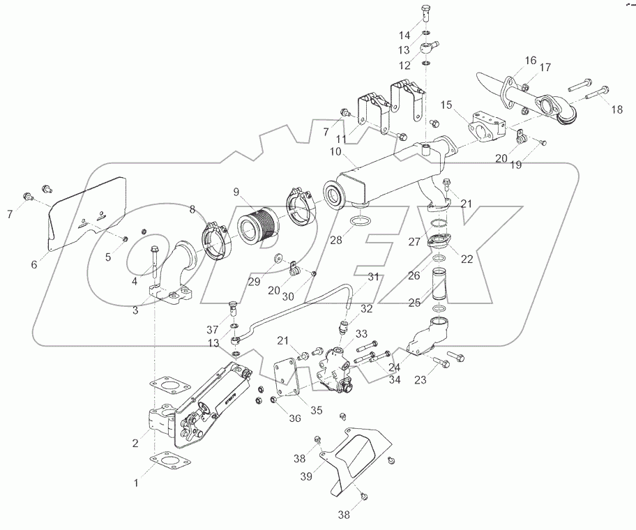  Установка системы рециркуляции отработавших газов 53404.1213005