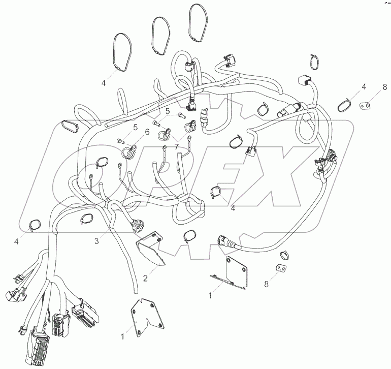  Установка жгута двигателя 53414.3724011