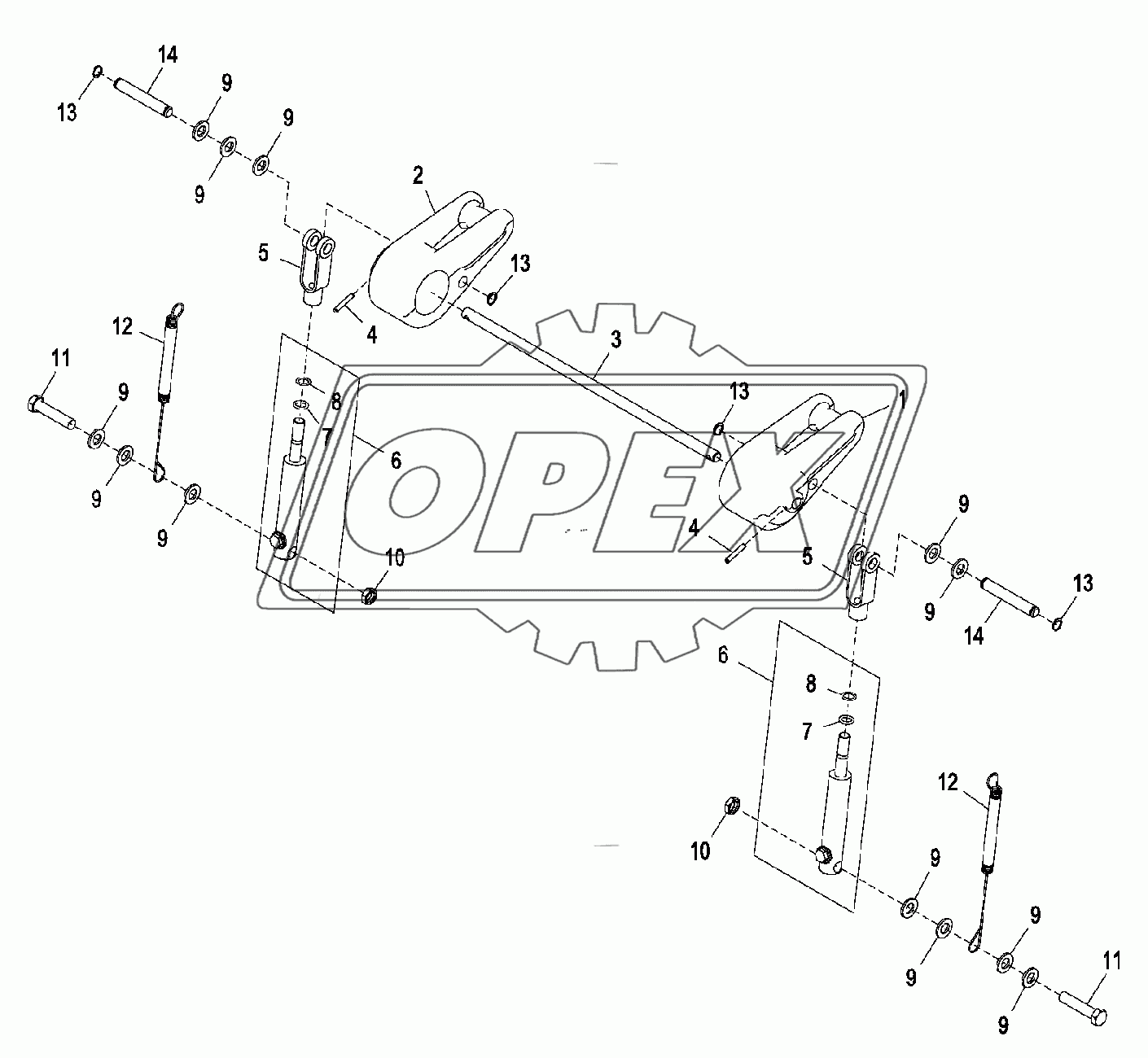 Фиксатор стрелы обратной лопаты