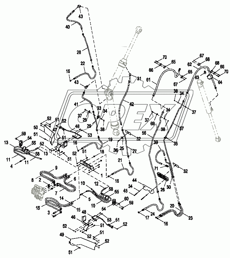 Гидравлическая система рукояти ковша (232970-)