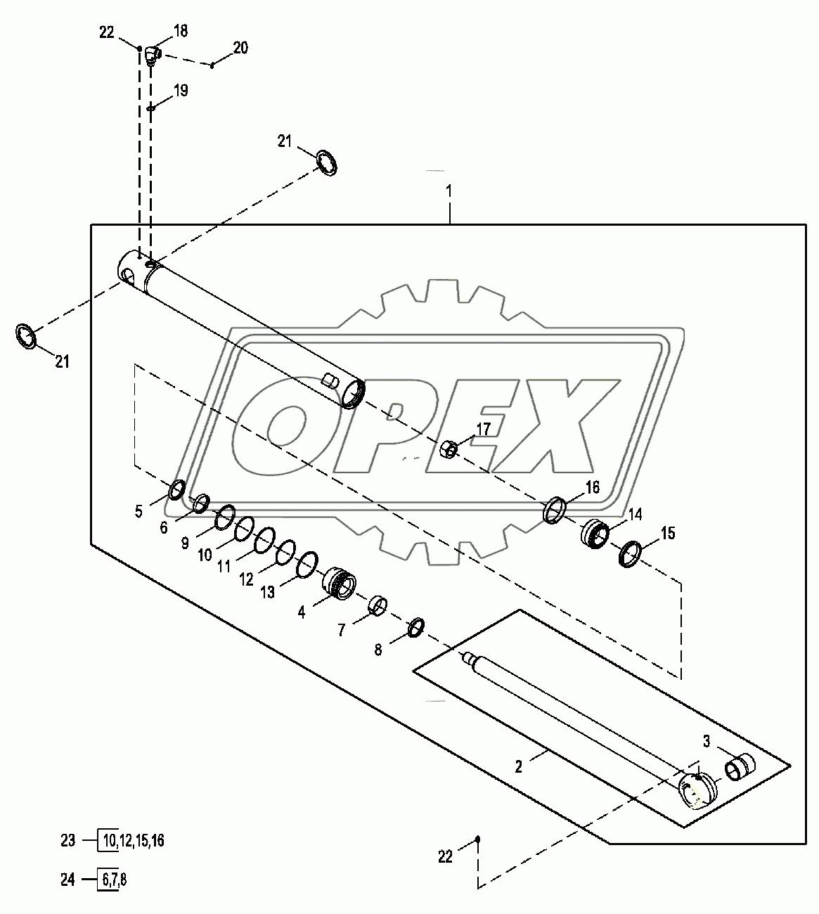 Цилиндр ковша и ремонтный комплект (-245225)