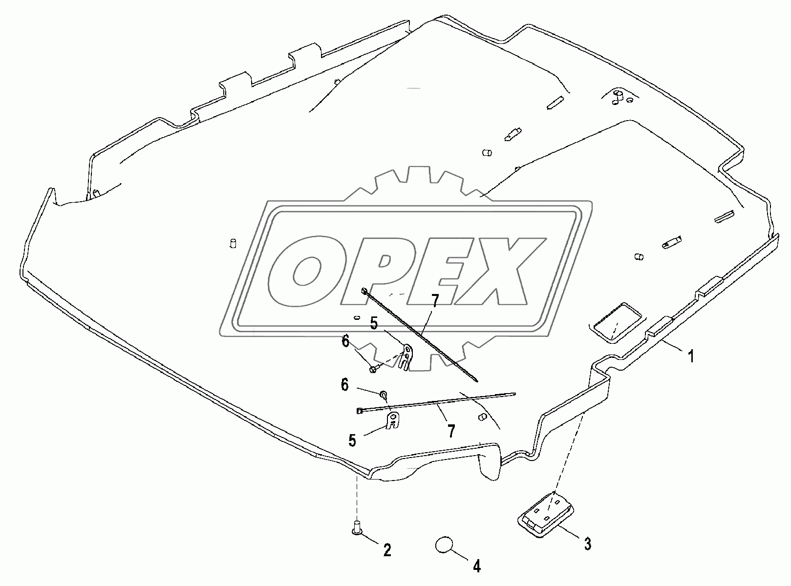 Потолочная обшивка кабины без радиоприемника