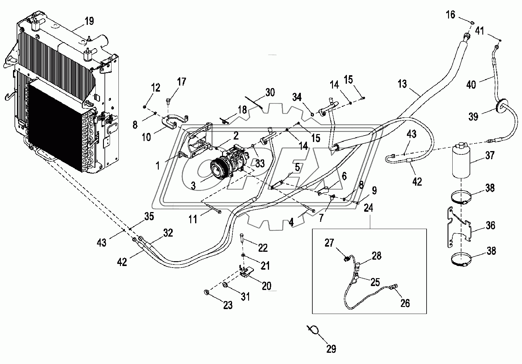 Система кондиционирования воздуха (двигатель 4045TT096)