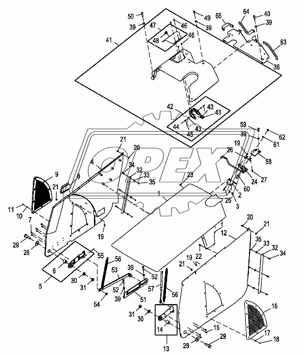 Капот и боковые панели (Engine 4045TT096-)