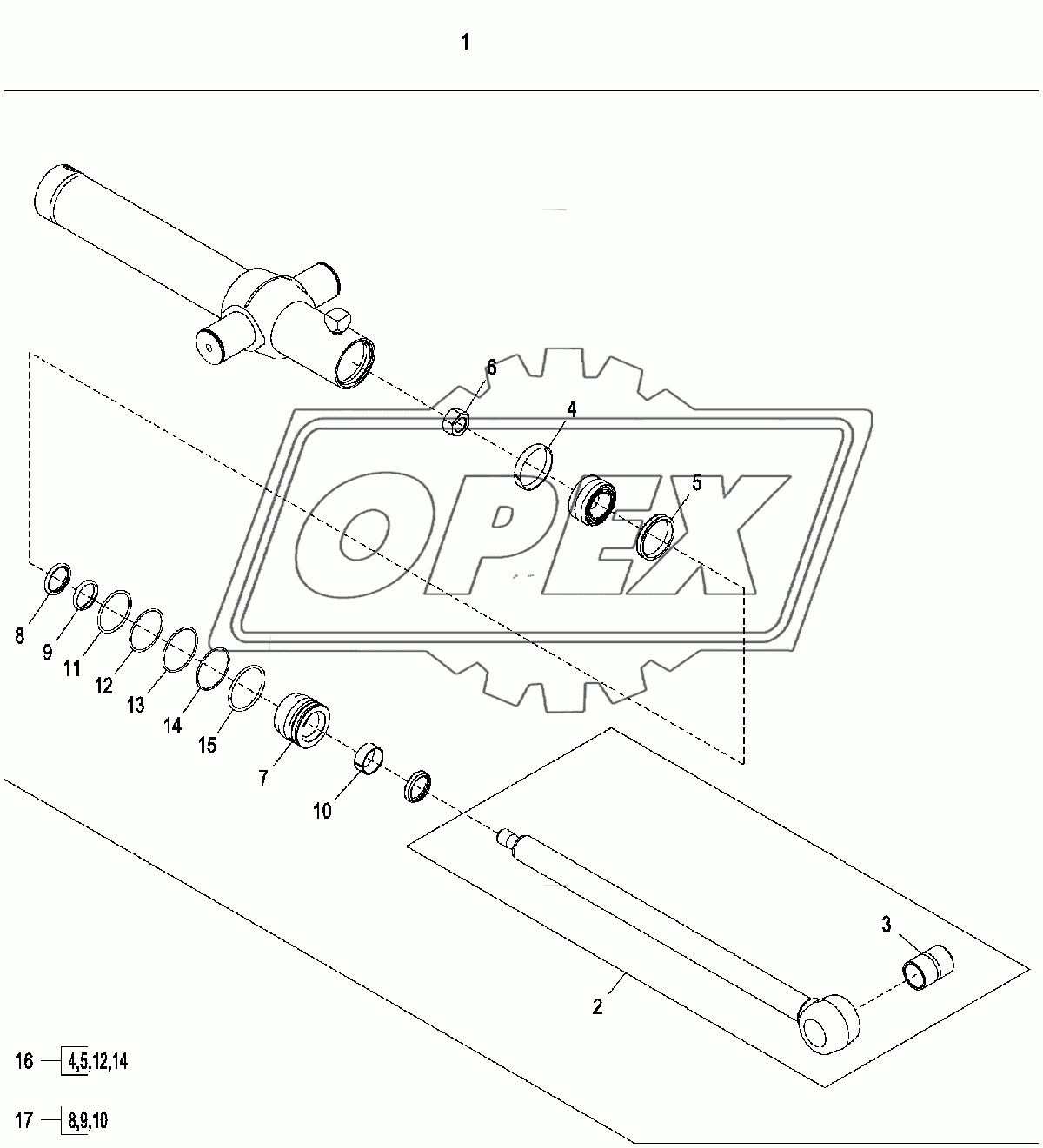 Цилиндр ковша погрузчика, держатель инструмента (244920-)