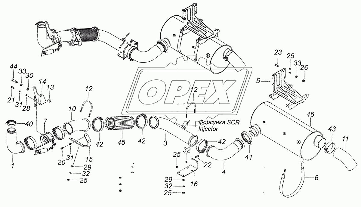 4308-1200008 Установка системы выпуска