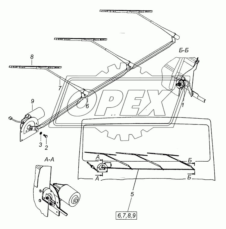 6520-5205001 Установка стеклоочистителя