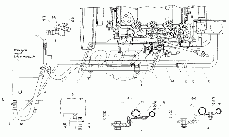 4308-3400018-45 Установка трубопроводов