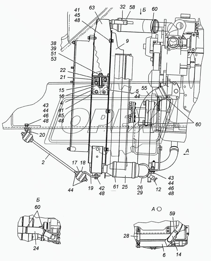 Установка радиатора Э4308-1300023