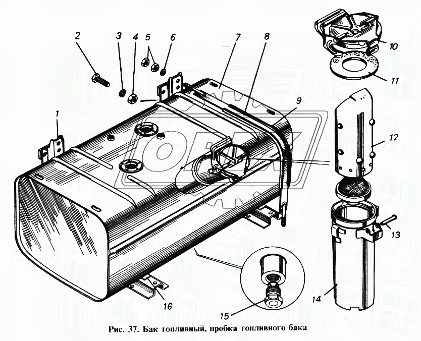 Бак топливный, пробка топливного бака