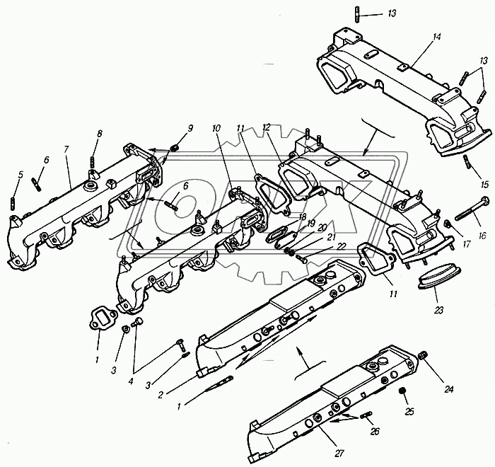 Установка впускных коллекторов
