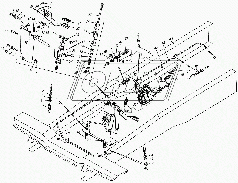 Привод управления сцеплением