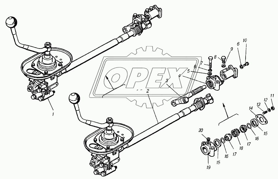 Привод управления механизмом переключения передач