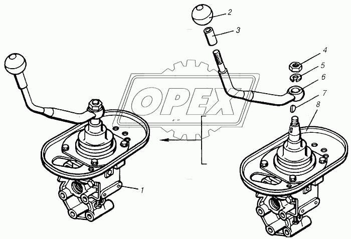 Опора с рычагом переключения передач