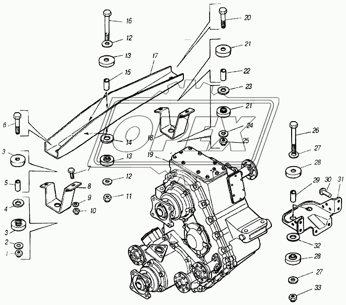 Подвеска раздаточной коробки