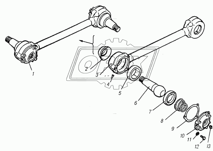 Штанга реактивная с пальцами