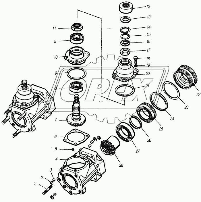 Редуктор угловой в сборе