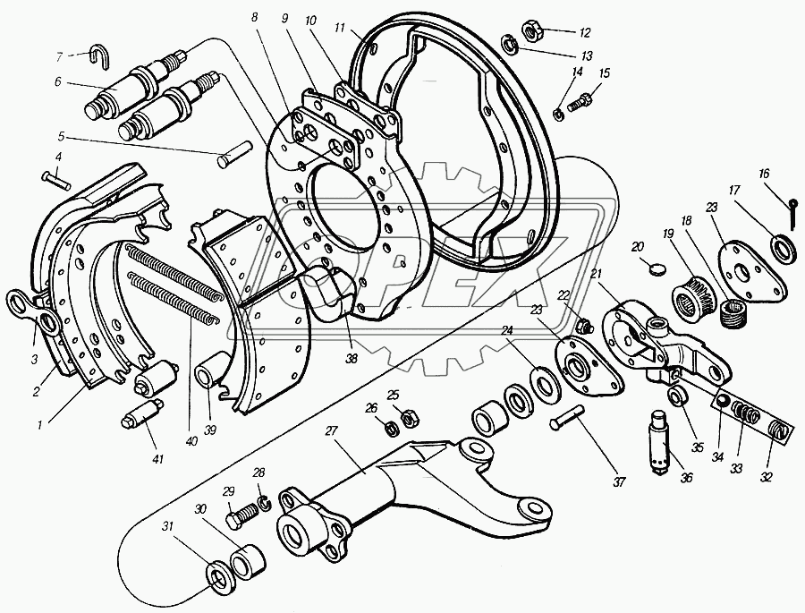 Тормоза рабочие задние