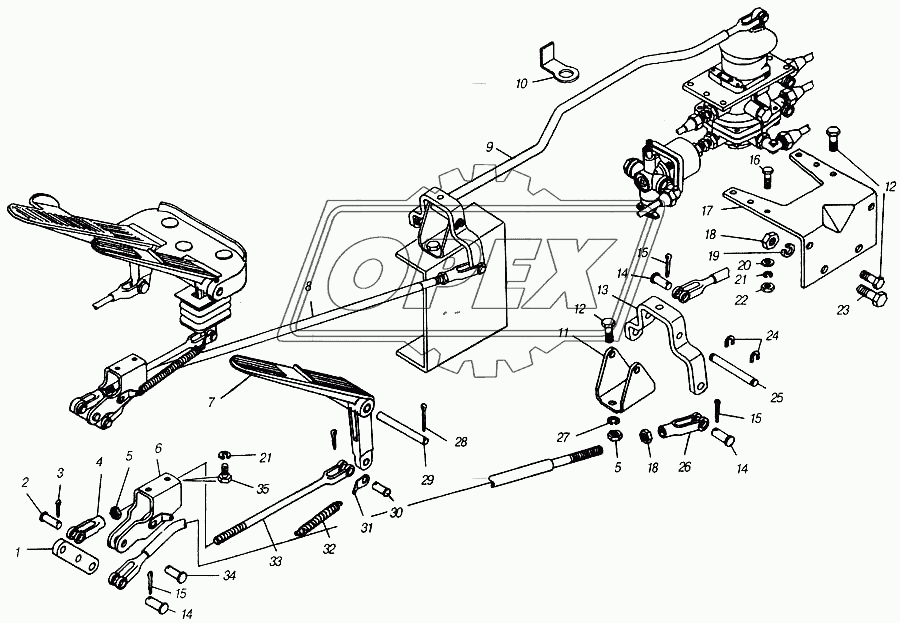 Педаль тормозная и привод