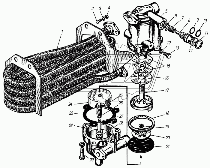 Водоотделитель пневмопривода тормозной системы