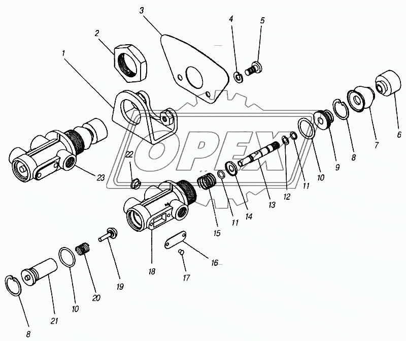 Кран аварийного растормаживания стояночного тормоза