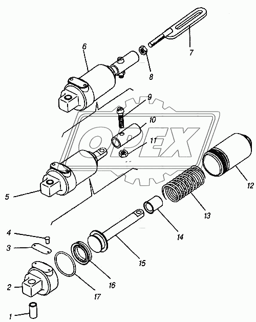 Цилиндр выключения подачи топлива пневматический