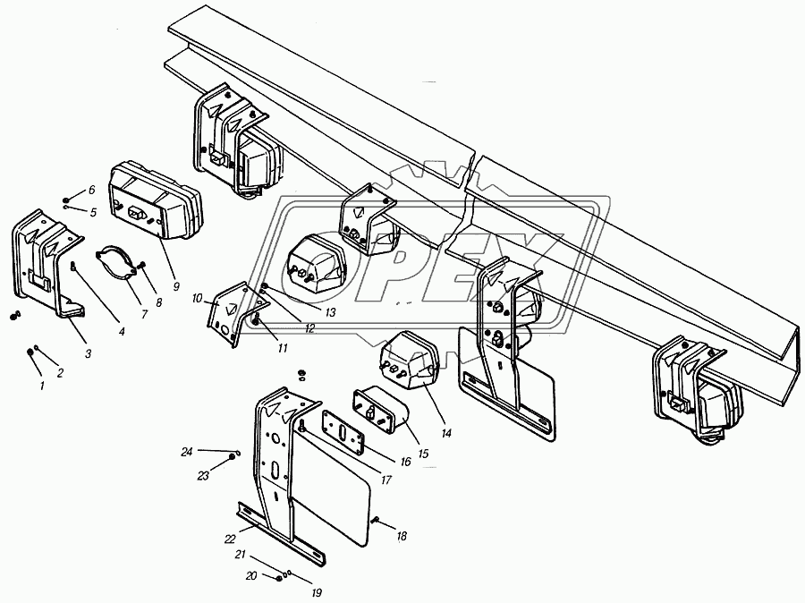 Установка задних фонарей