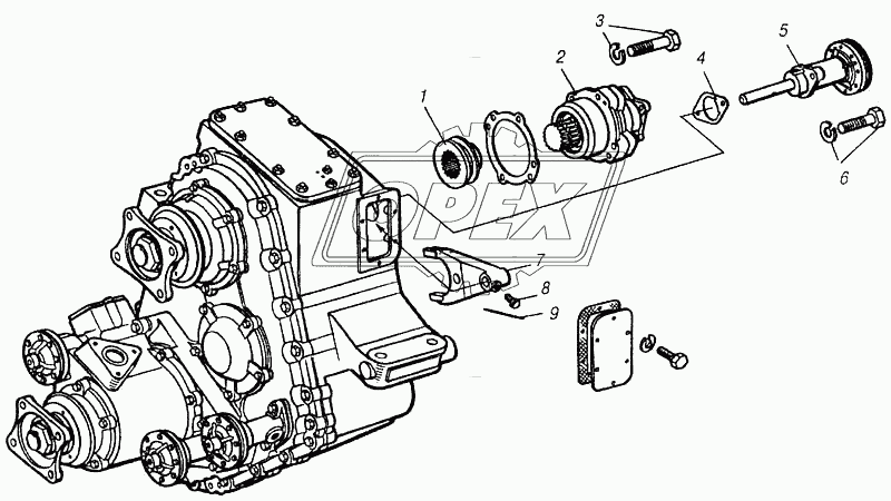 Установка коробки отбора мощности