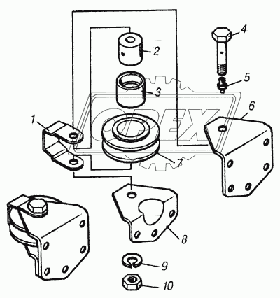 Ролик опорный малый в сборе