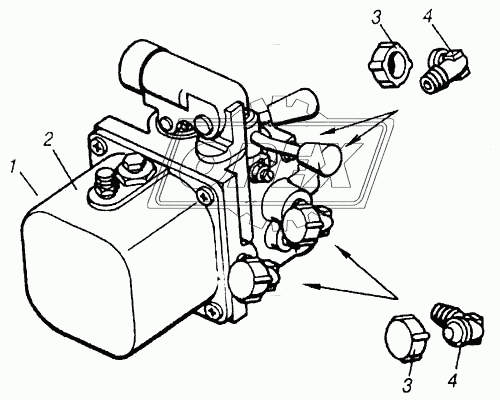 Насос опрокидывающего механизма кабины и запасного колеса
