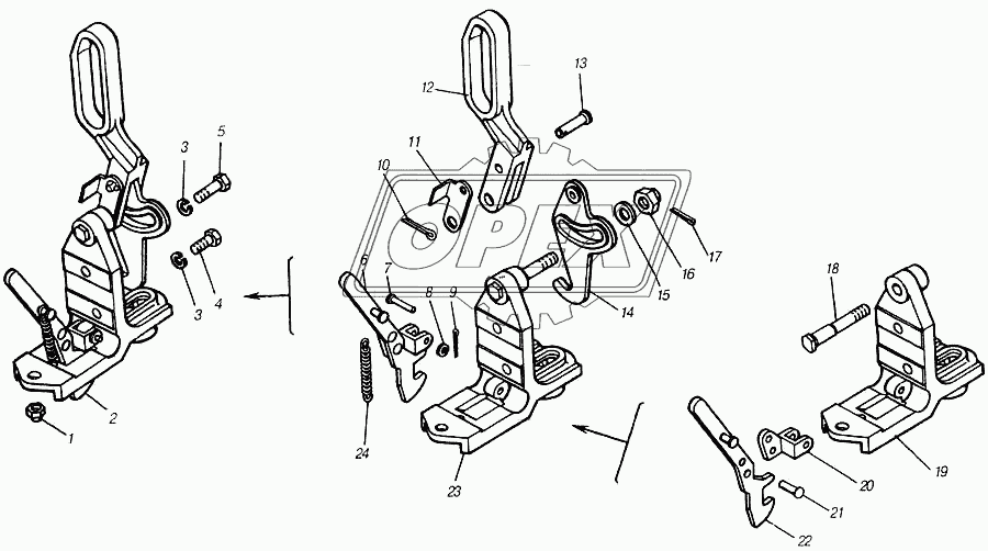 Запор кабины правый